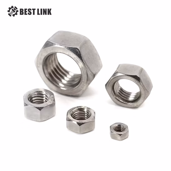Sujetador de tuerca hexagonal pesado DIN934 de acero inoxidable 304 316 B8 B7