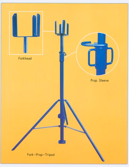 Puntal de acero Comaccord, puntal de acero ajustable, accesorios de encofrado de aluminio para encofrado de losa de construcción y sistema de encofrado de aluminio