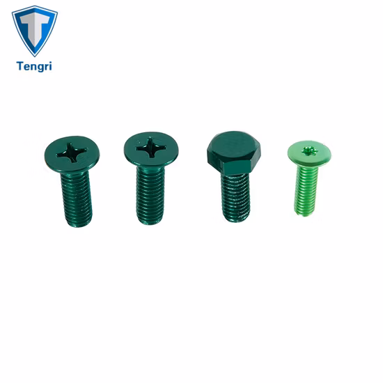 Sujetadores de aluminio anodizado 7075 Remache hueco Tornillos de cabeza hueca de cabeza plana Tornillos hexagonales Tuerca hexagonal Arandelas planas Tornillo de mariposa Tornillo Allen para la industria química en stock